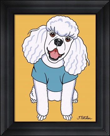 Framed Poodle White Print