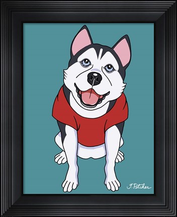Framed Siberian Husky Print