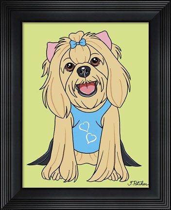 Framed Yorkshire Terrier Showcut Print