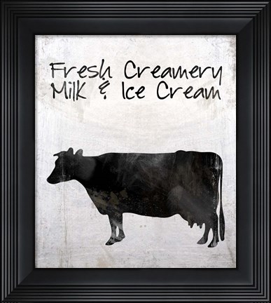 Framed Fresh Creamery Milk &amp; Ice Cream Print