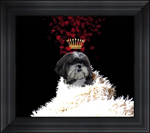 Framed Royal Love Pup - Shi Tzu Print