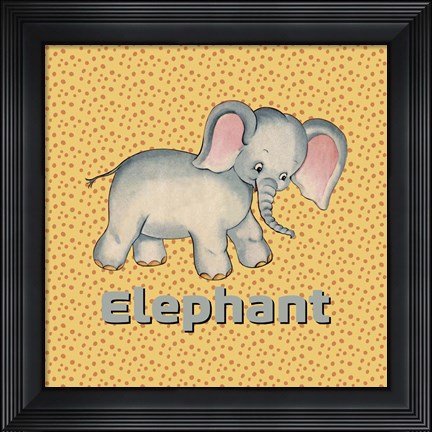 Framed Cute Baby Elephant Print