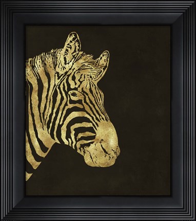 Framed Golden Zebra Print