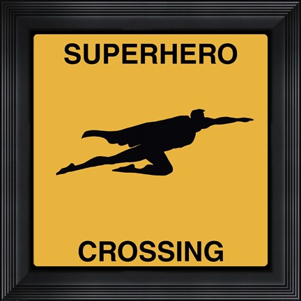 Framed Super Hero Crossing Print
