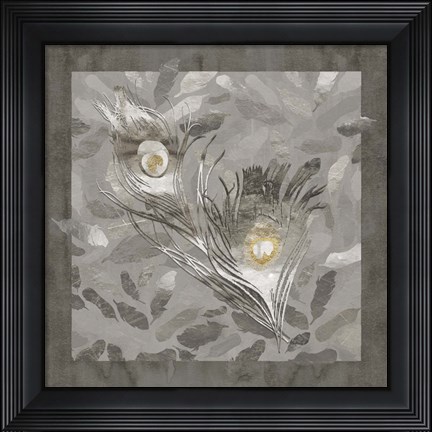 Framed Platinum Feathers Print
