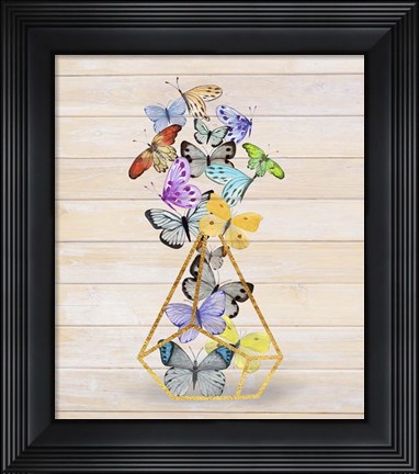 Framed Rustic Butterfly Terrarium Print