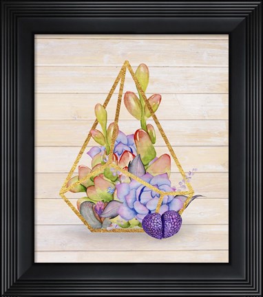 Framed Rustic Succulent Terrarium Print