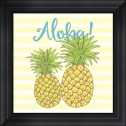 Framed Pineapple Aloha Print