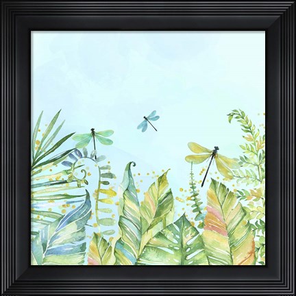 Framed Dragonfly Jungle Print