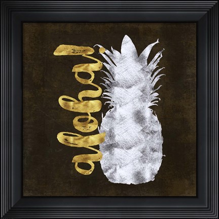 Framed Aloha Silver &amp; Gold I Print