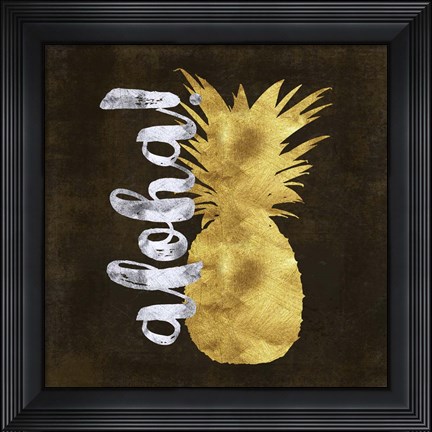 Framed Aloha Silver &amp; Gold II Print