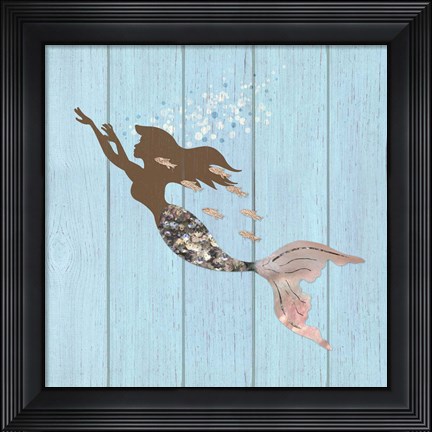 Framed Swimming With The Fishes I Print