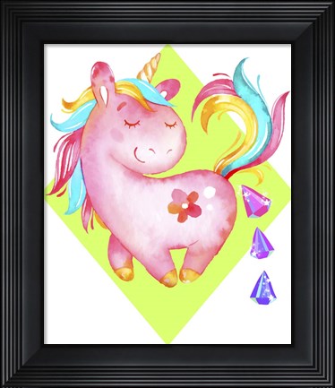 Framed Unicorns Poop Crystals I Print