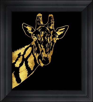 Framed Golden Giraffe Print