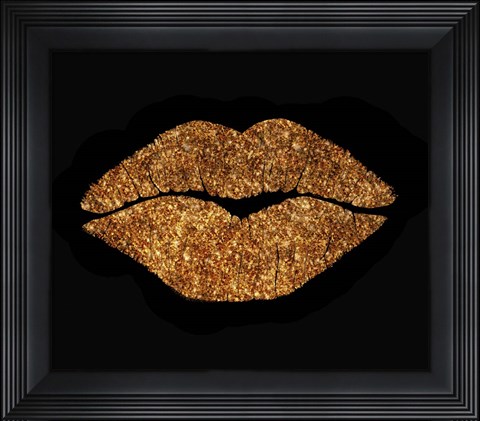 Framed Copper Glitter Kiss Print