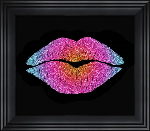 Framed Rainbow Sugar Lips Print