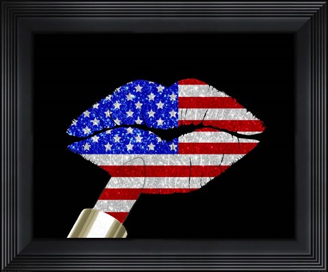 Framed Patriotic Lips I Print