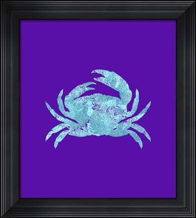 Framed Sponge Crab Aqua Print