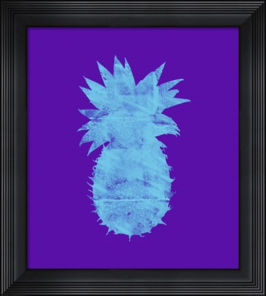 Framed Sponge Pineapple Aqua Print