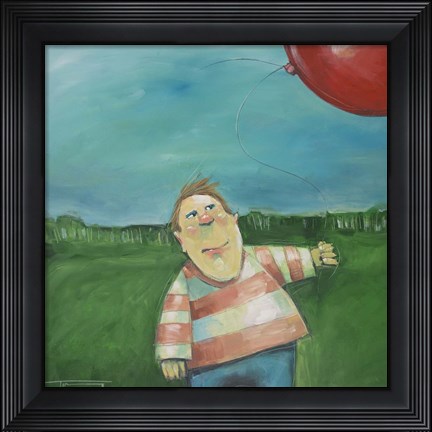 Framed Landscape Boy Balloon Print