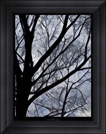 Framed Patchwork Branches Print