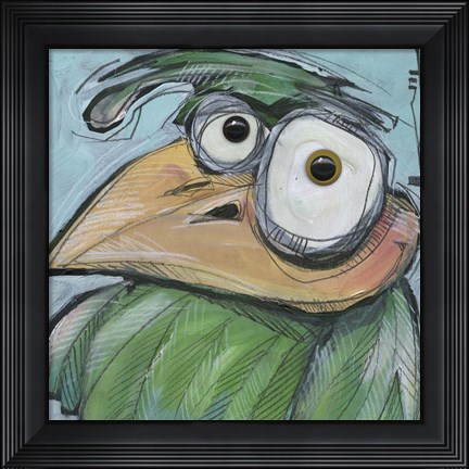Framed Square Bird 3b Print