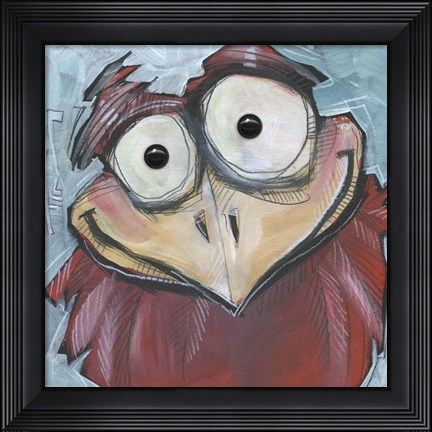 Framed Square Bird 4b Print