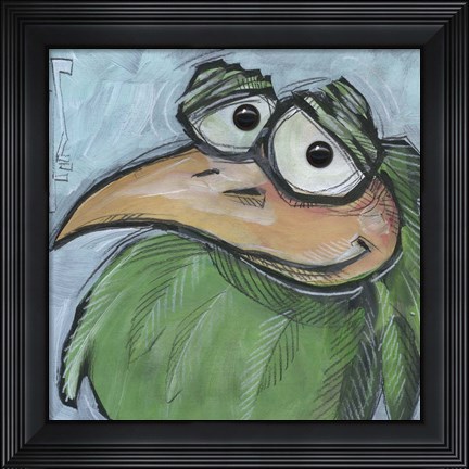 Framed Square Bird 5b Print