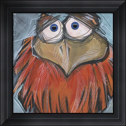 Framed Square Bird 7b Print