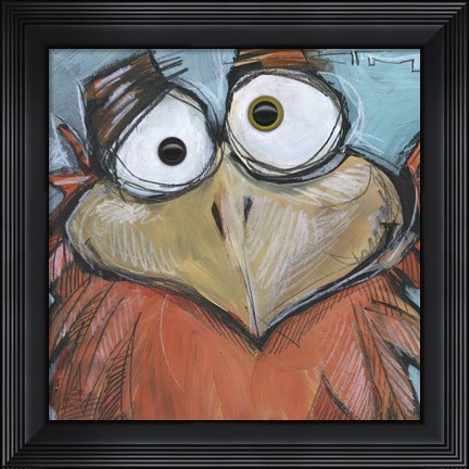 Framed Square Bird 9b Print