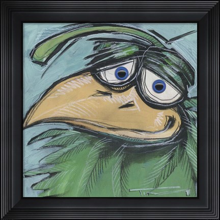 Framed Square Bird 12b Print