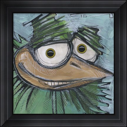 Framed Square Bird 13b Print