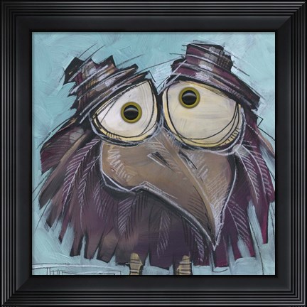 Framed Square Bird 21B Print