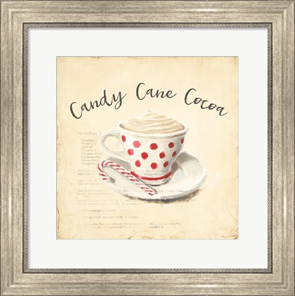 Framed Creme de Noel Candy Cane Print