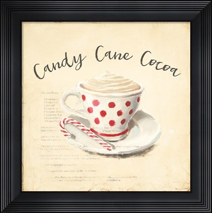 Framed Creme de Noel Candy Cane Print