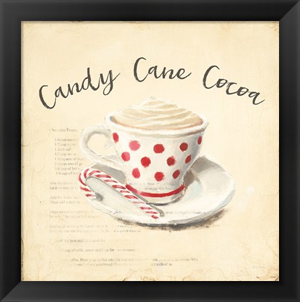 Framed Creme de Noel Candy Cane Print