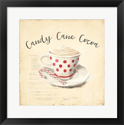 Framed Creme de Noel Candy Cane Print
