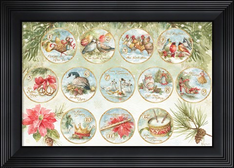 Framed 12 days of Christmas XIII Print