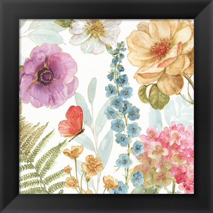 Framed Rainbow Seeds Flowers III Print