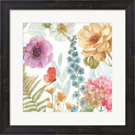 Framed Rainbow Seeds Flowers III Print