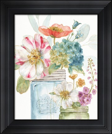 Framed Rainbow Seeds Flowers IX Print