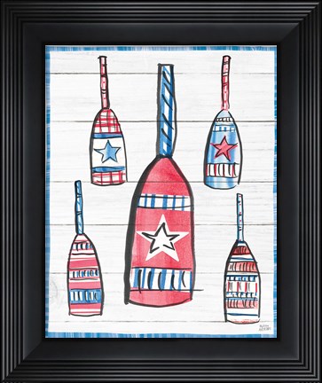 Framed Coastal Americana III Shiplap Print