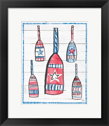 Framed Coastal Americana III Shiplap Print