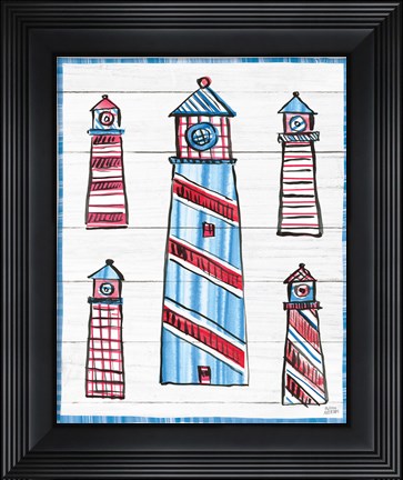 Framed Coastal Americana II Shiplap Print