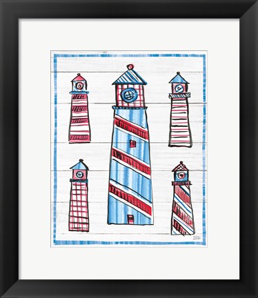 Framed Coastal Americana II Shiplap Print