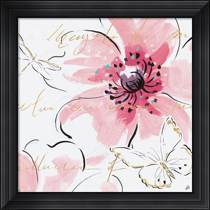 Framed Simply Pink III Print