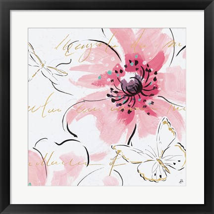 Framed Simply Pink III Print