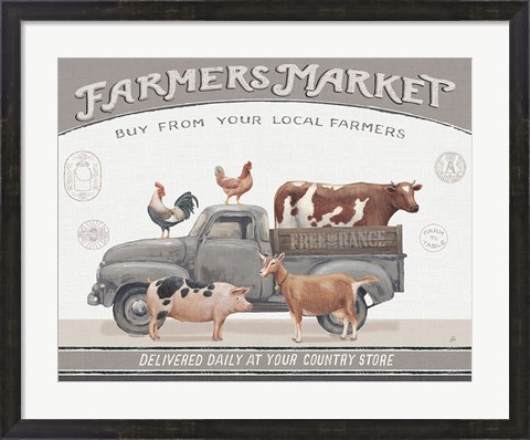 Framed Vintage Farm I v2 Print