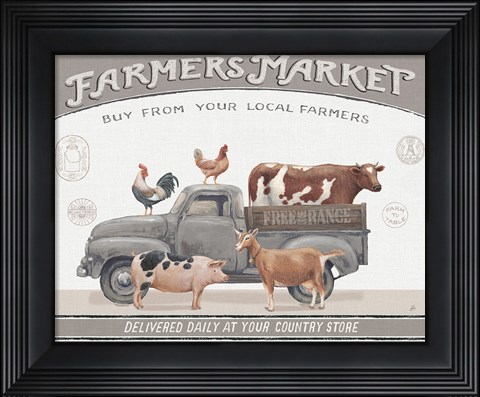 Framed Vintage Farm I v2 Print