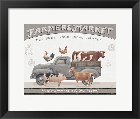 Framed Vintage Farm I v2 Print